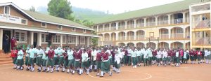 Students of St Marys College Rushoroza Kabale after the celebration of their Patron Saint on Sunday .