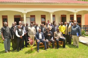 Various Religious leaders from different denominations pose for a photo after their meeting at Kitanga Parish in Rukiga district