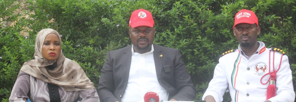 Common Man's Party President -in the middle-addressing Journalist at NM motel in Rubaale -Ntungamo district-PhotoAlex Israel Ahumuza