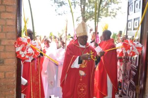 Rt REv Callist Rubaramira -Bishop Kabale Diocese officially re-opens Our lady of Good Shepherd Rushoroza Cathedral following two months of Renovation