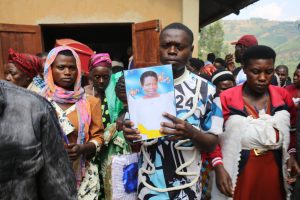 Residents of Nyamabale village on procession to the burial place of the deased.Photo Israel Alex Ahumuza